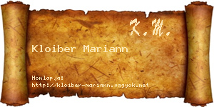 Kloiber Mariann névjegykártya
