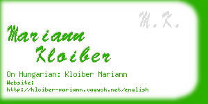 mariann kloiber business card